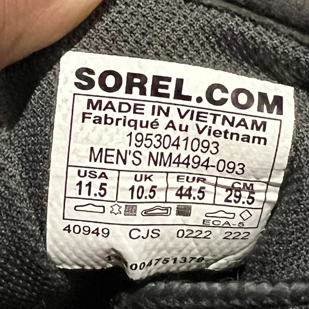 Sorel Caribou Mod Mens Gray Leather Waterproof High Top Chukka Boots Size 11.5